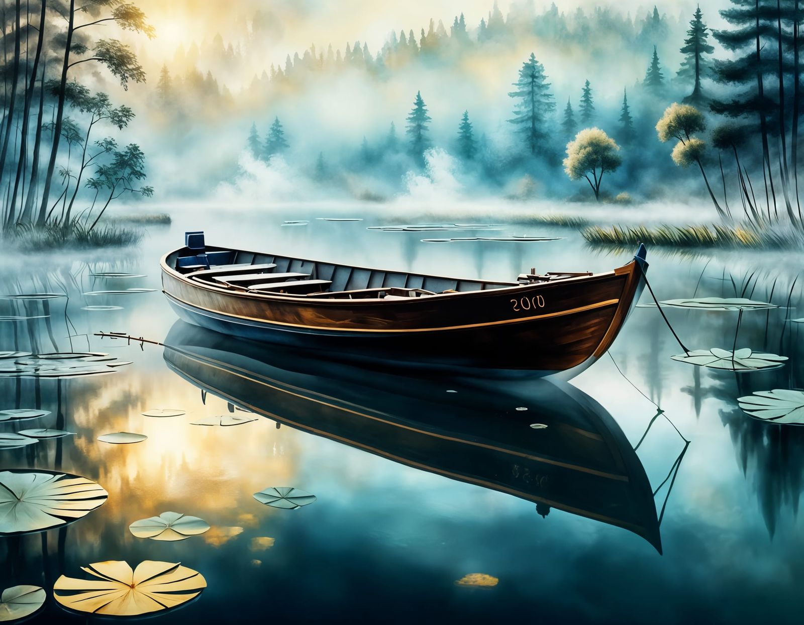 Misty morning on the lake