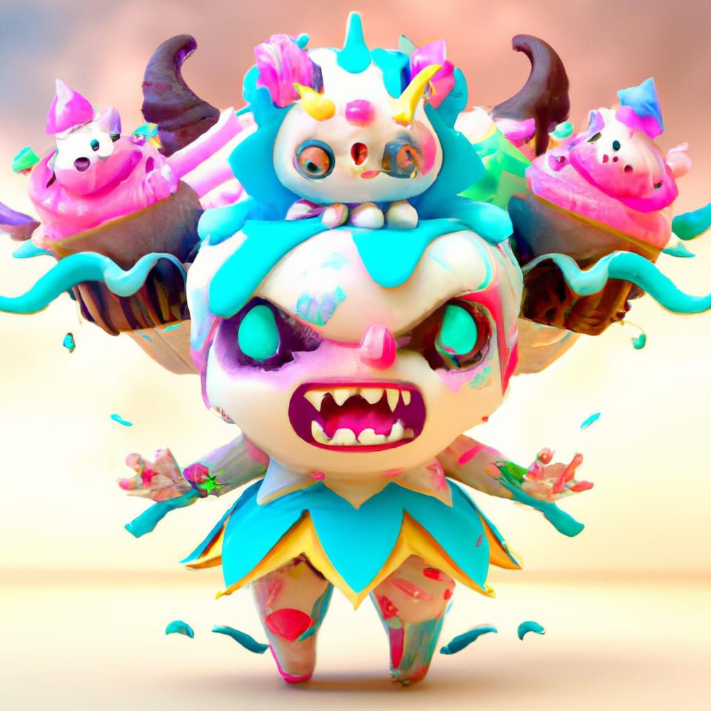Chibi Frosting Demon: Cute Fiery Fiend