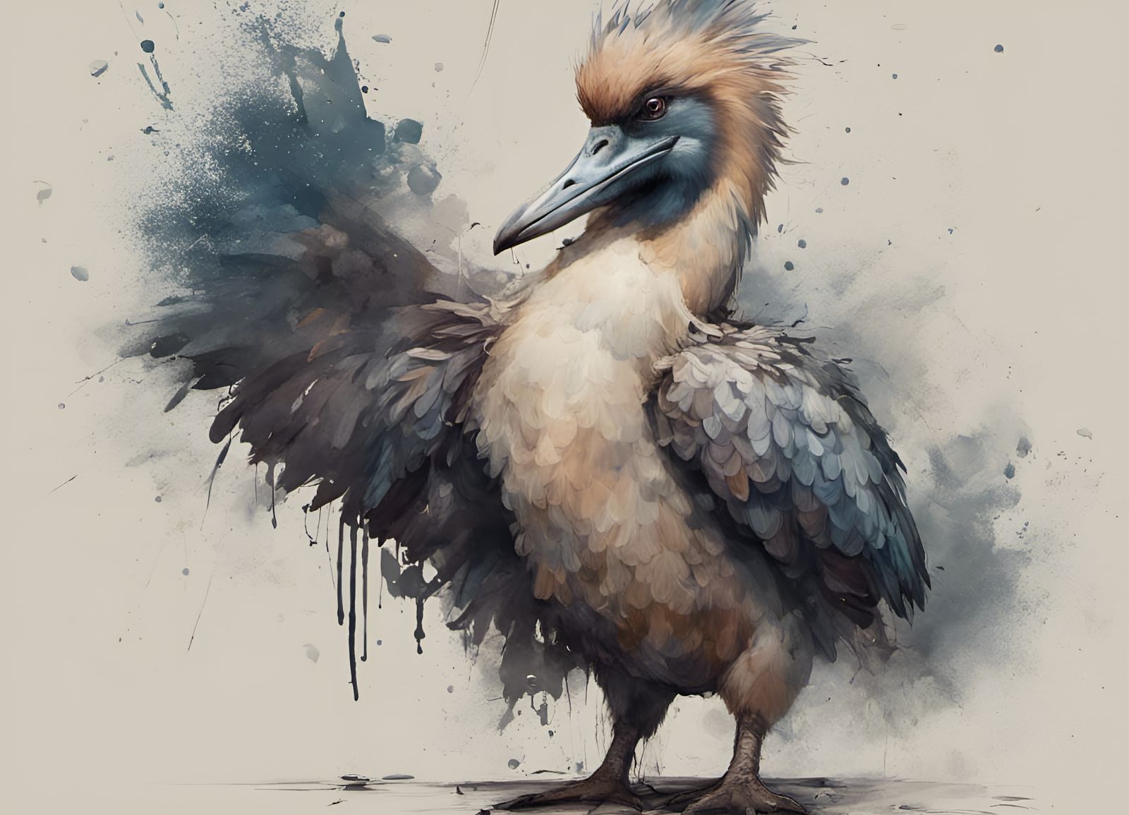 Dodo Walking on Beach: Digital Art Illustration