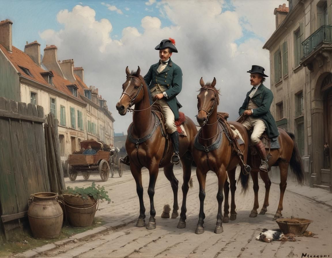Historical Scene in Meissonier Style