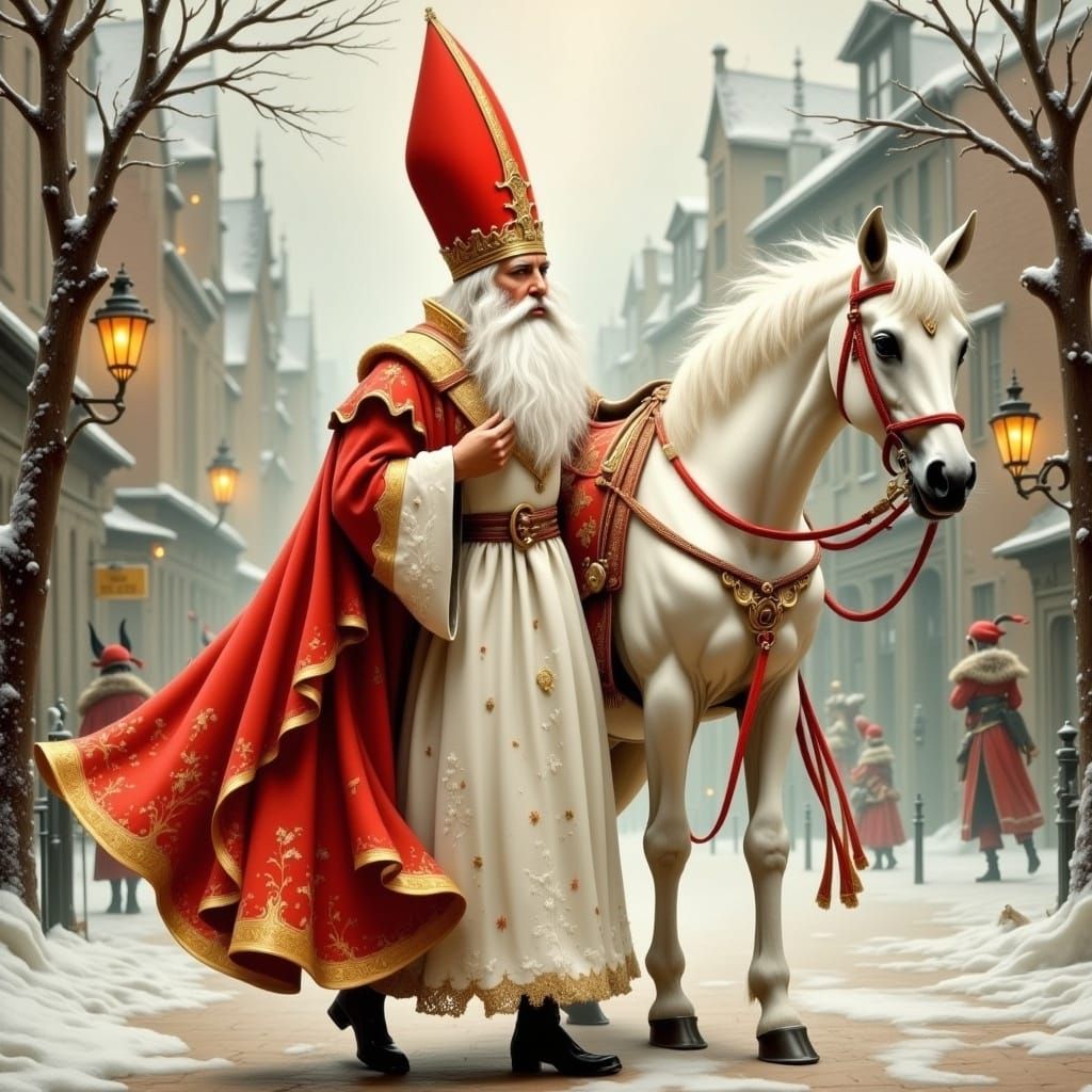 Majestic Sinterklaas in Hyperreal Style