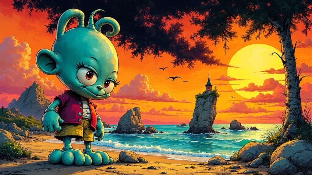 Bakshi-Inspired Cyberpunk Fantasy Art