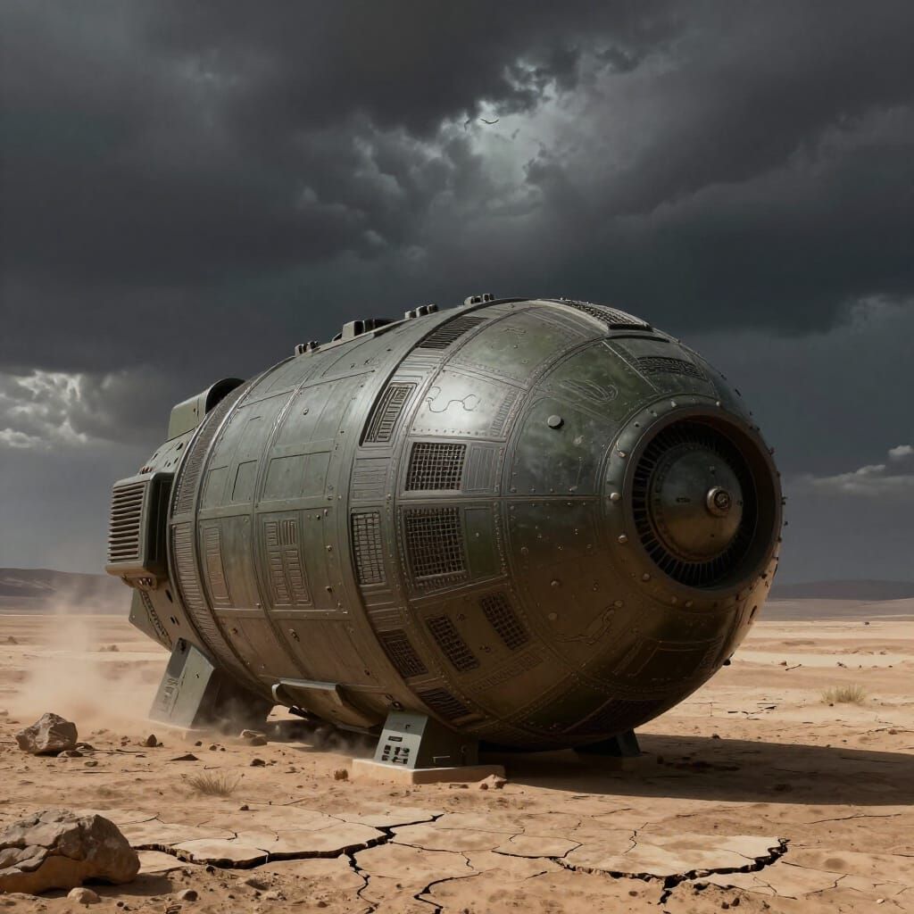 Colossal Nuclear Bomb on Desolate Desert Plain