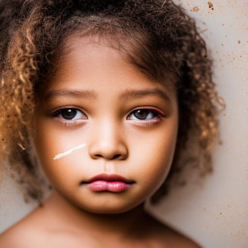 Girl Covered in Chocolate Sauce: Professional Photo