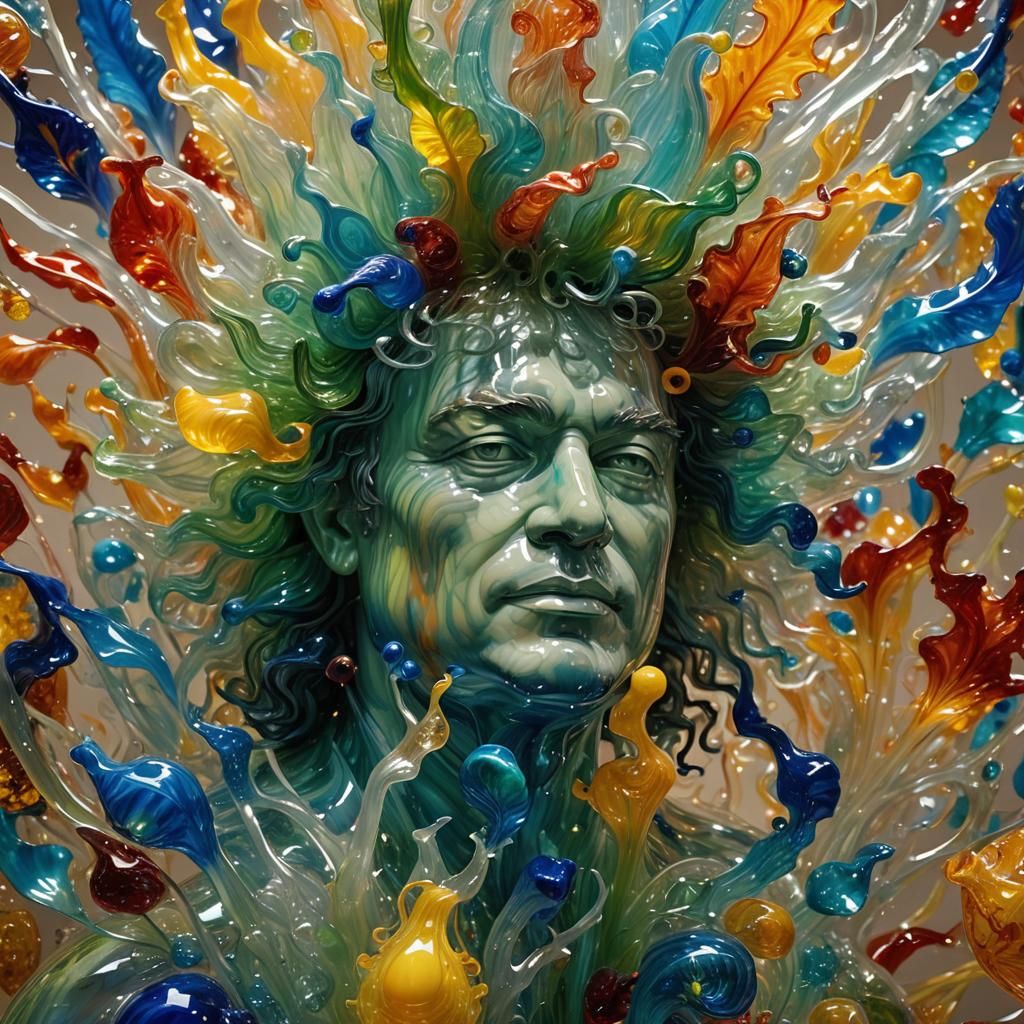 Colorful Glass Sculptures in Splash Art Style