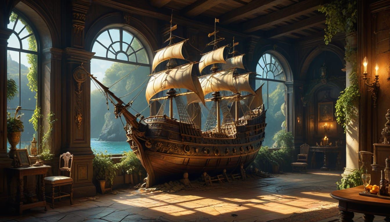 Baroque Tavern Scene in Golden Light