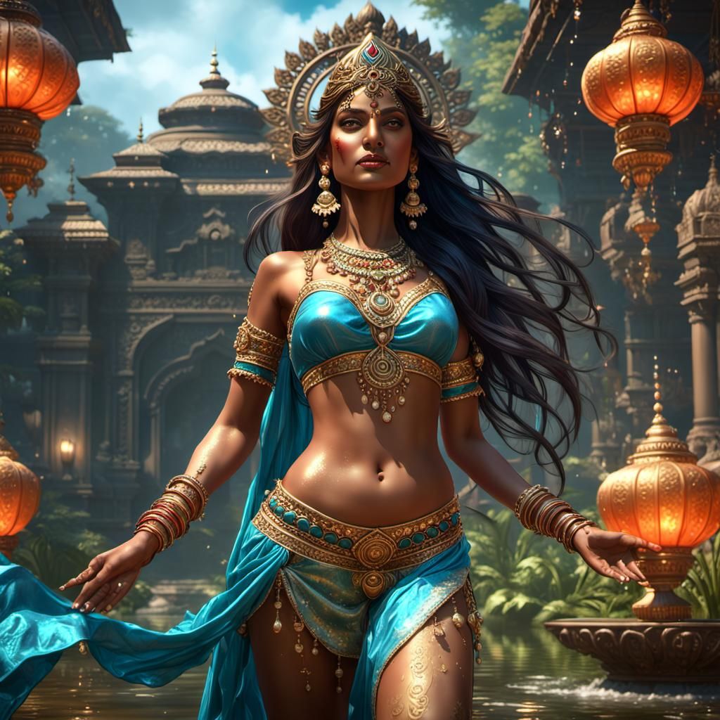 Fantasy Indian Goddess in Dark Fantasy Style