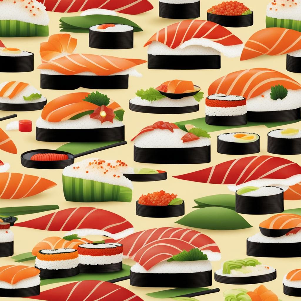 Sushi Roll Still Life on Plate