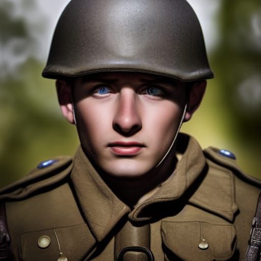 WWII German Soldier in Sharp Focus