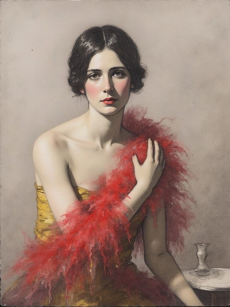 Elegant Victorian Woman in Oil on Canvas Style