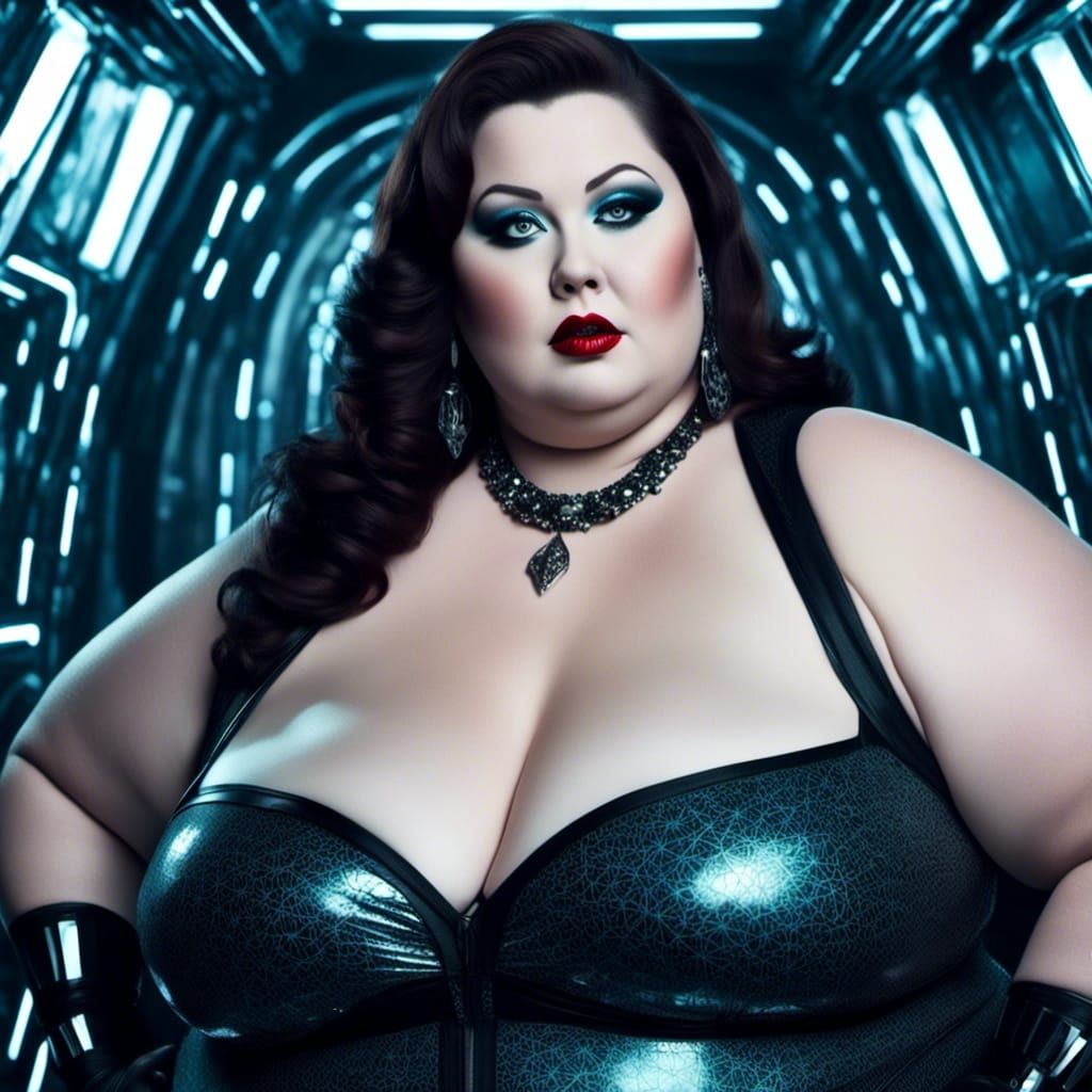 Tron Girl: Curvy Beauty in Sci-Fi Style