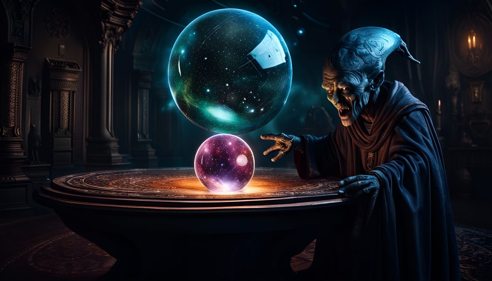 Eerie Alien Sorcerer Mapping the Universe