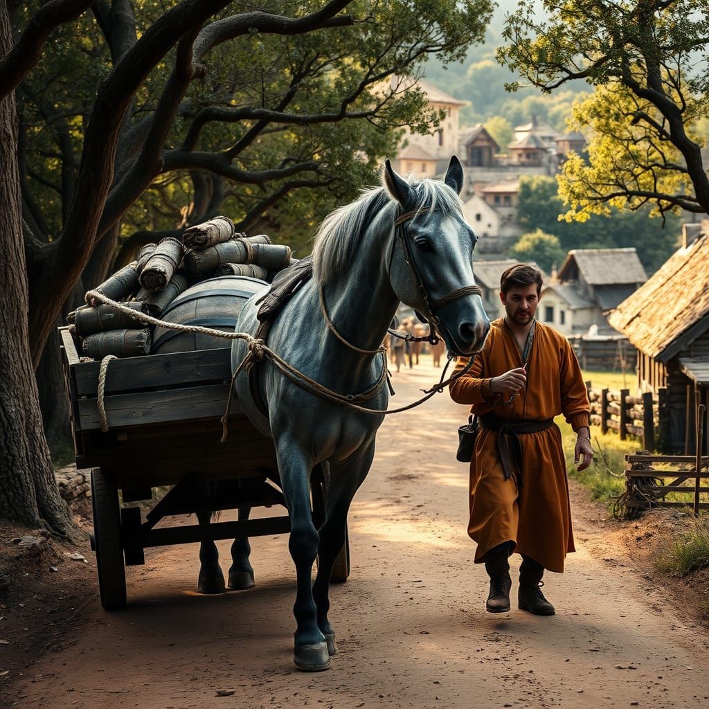 Medieval Village Life in Earthy Splendor