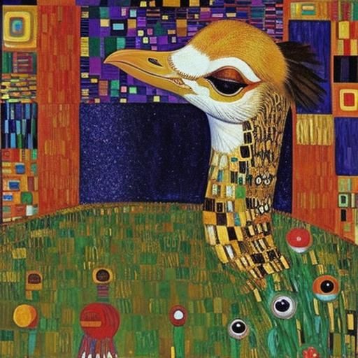 Cute Creature Inspired by Klimt, Monet, Klee