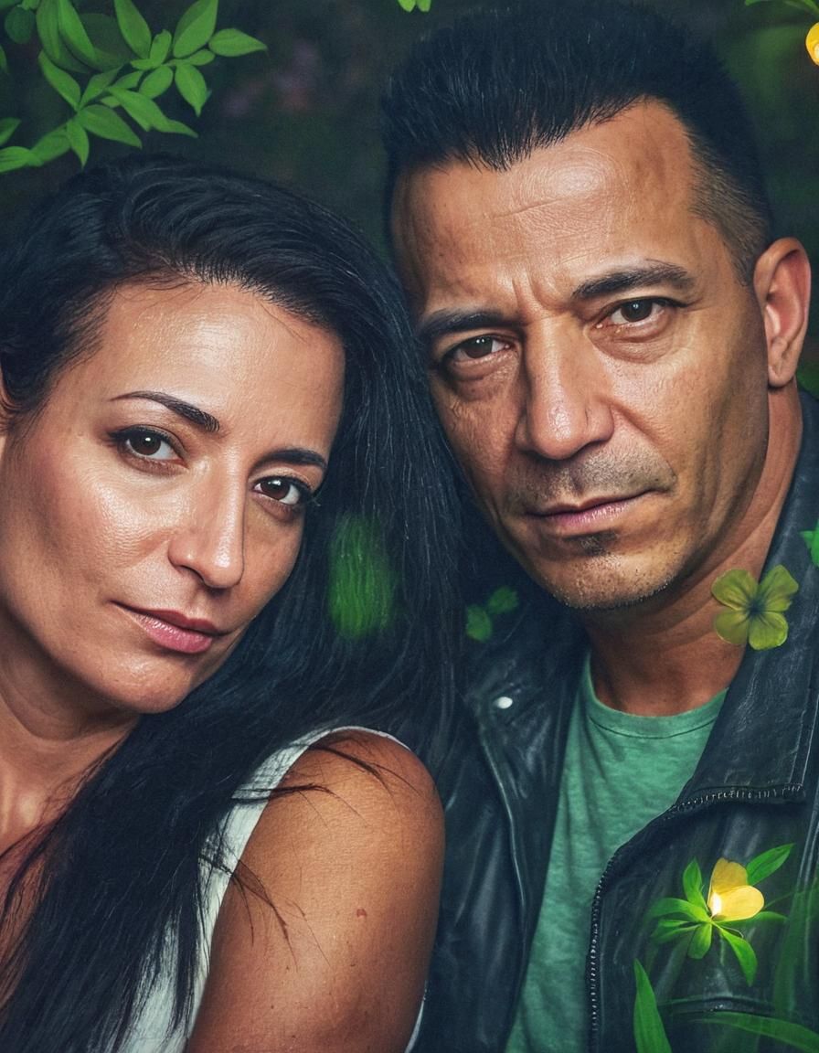 Romantic Couple Portrait in Lush Forest Setting