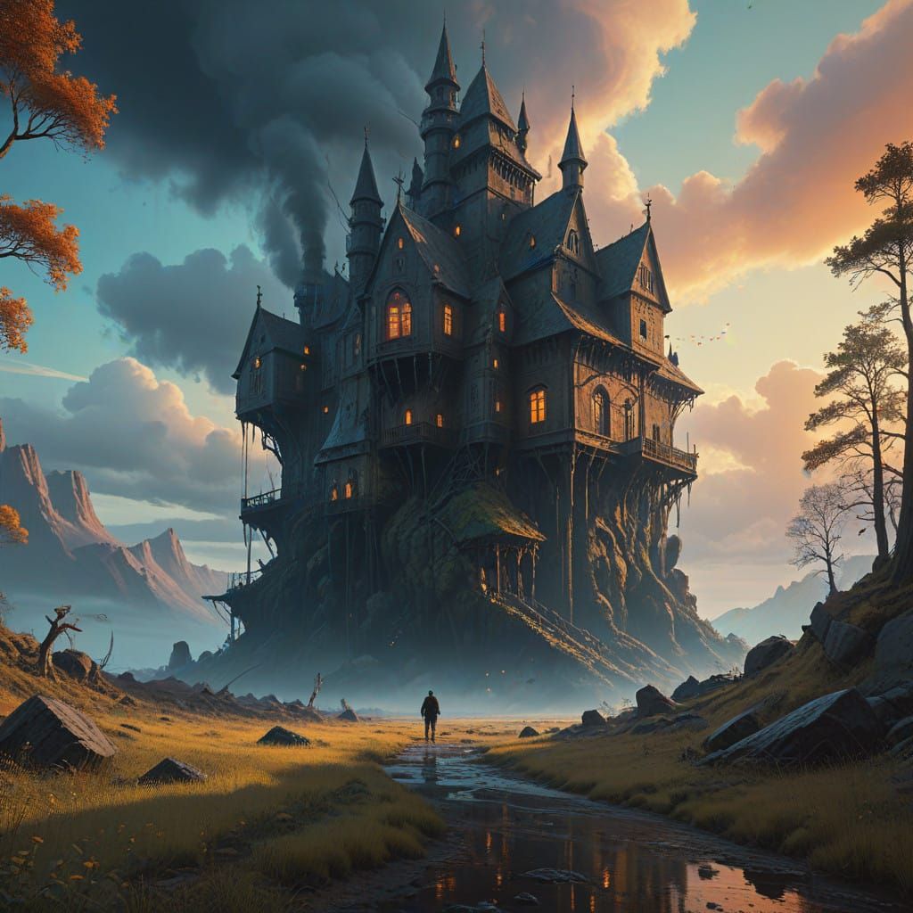 Majestic Gothic Landscape in Painterly Style