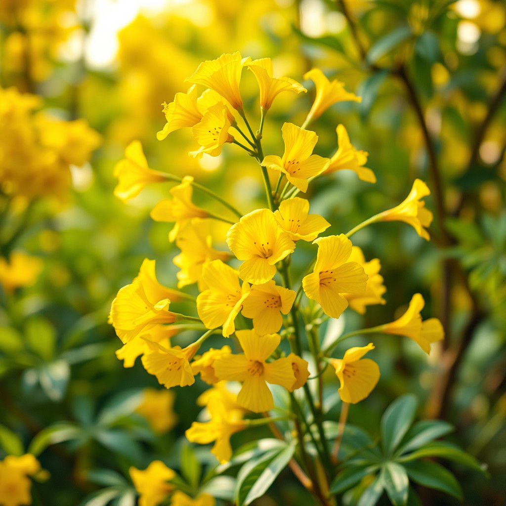 Yellow Blooms in Impressionist Style