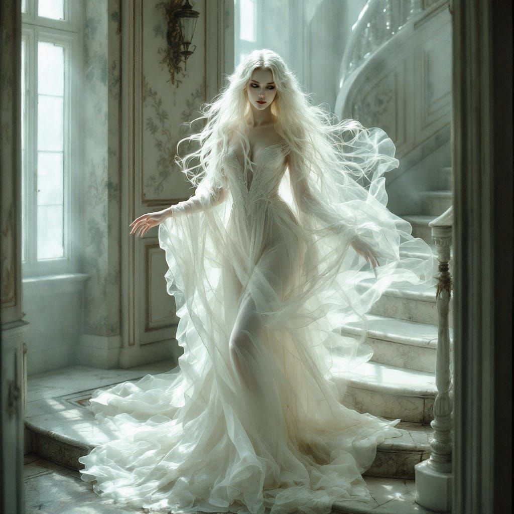 Ethereal Gothic Beauty in a Victorian Mansion