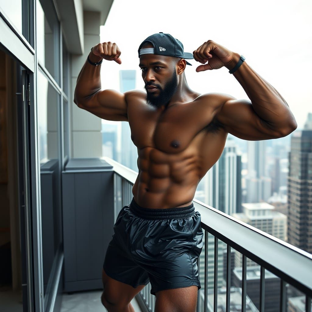 Handsome Immortal Werewolf Flexing on Balcony