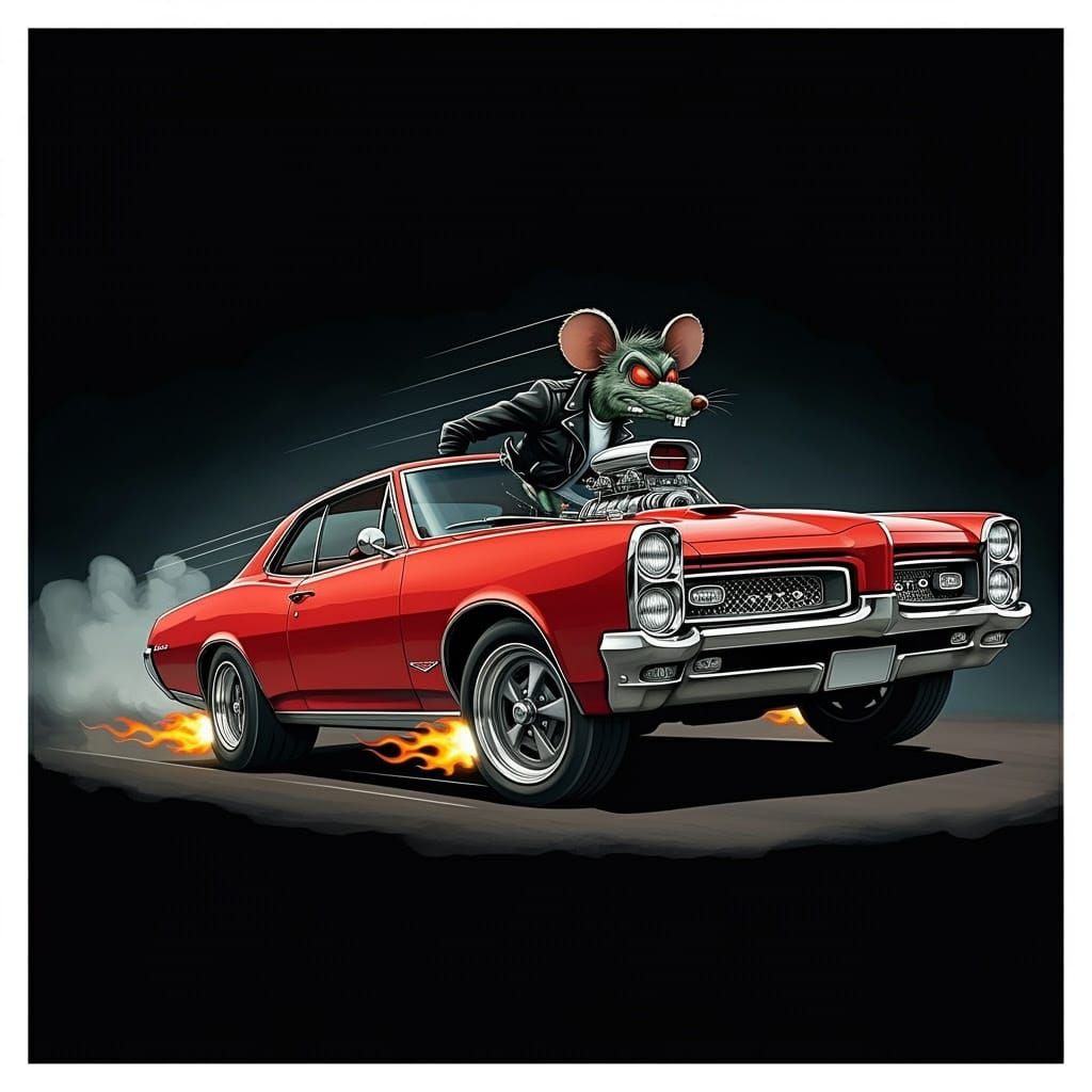 RatFink Drives a Cherry Red Pontiac GTO in Kustom Kulture St...