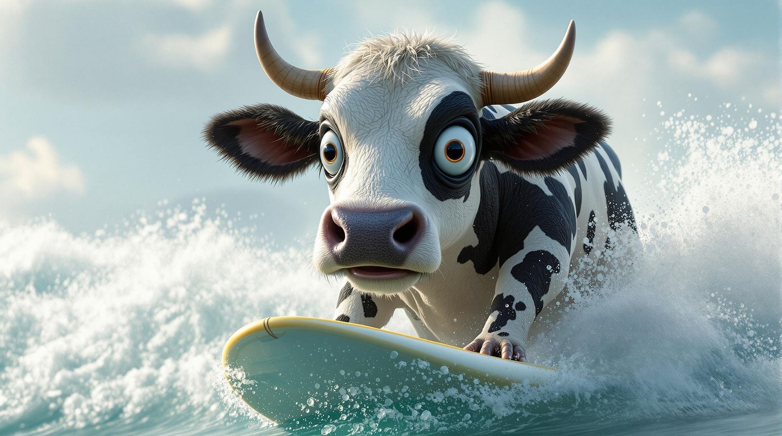 Cow Surfer in Hyper-Realistic 3D