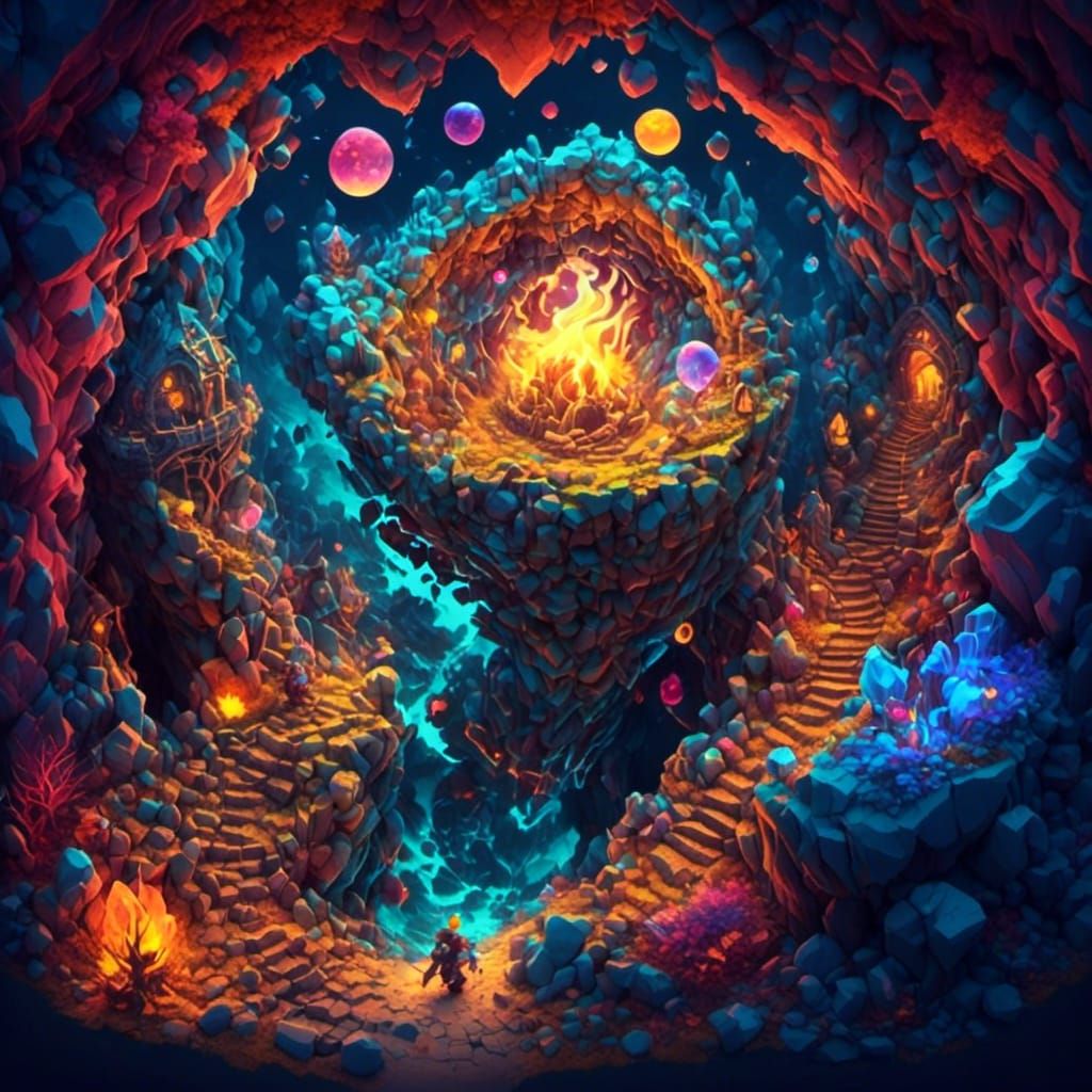 Colorful Explosion Inside a Globe in Isometric View