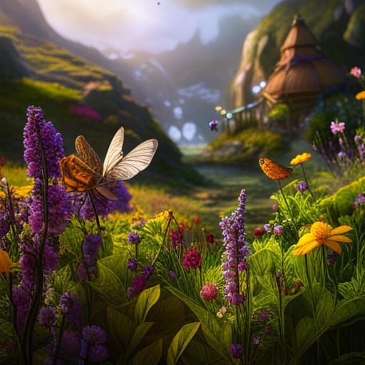 Fantastical Moths and Wildflowers in Deep Color