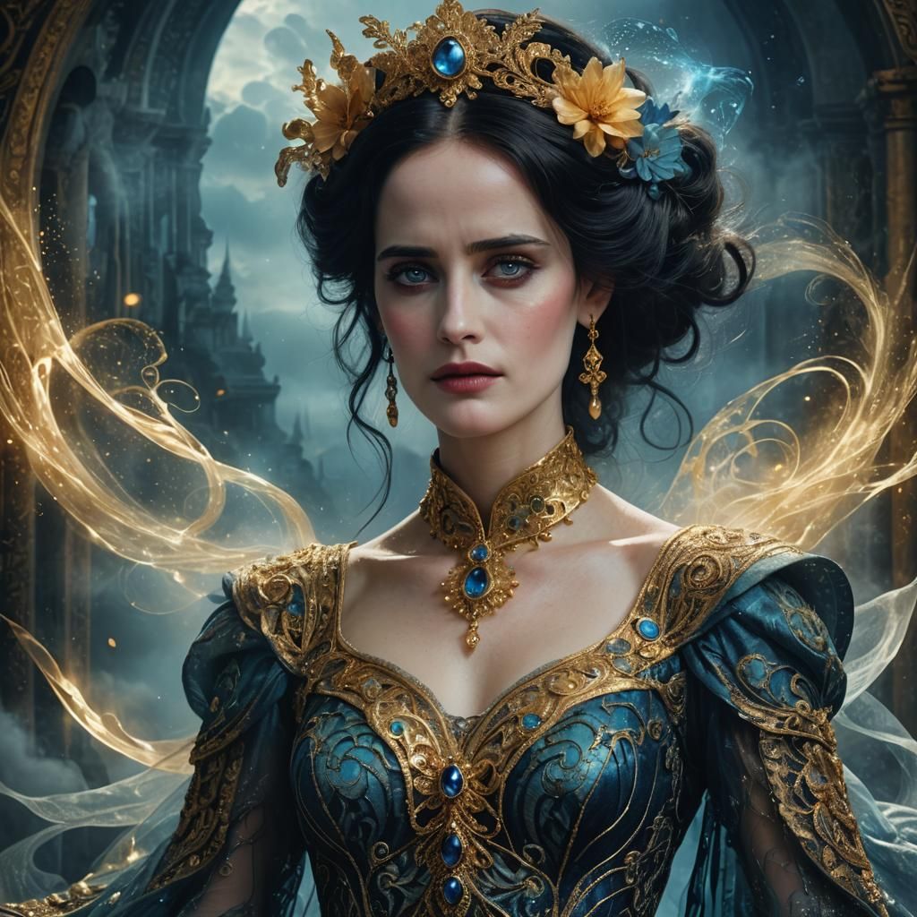 Ethereal Mystical Portrait in Vibrant Digital Art