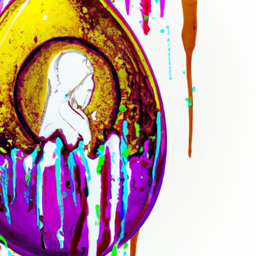 Glittering Religious Egg in Graffiti Art Style