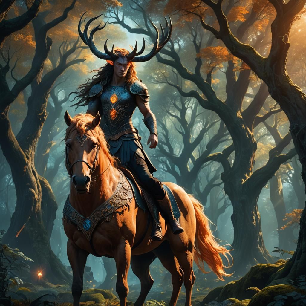 Majestic Centaur in Mystical Forest Concept Art