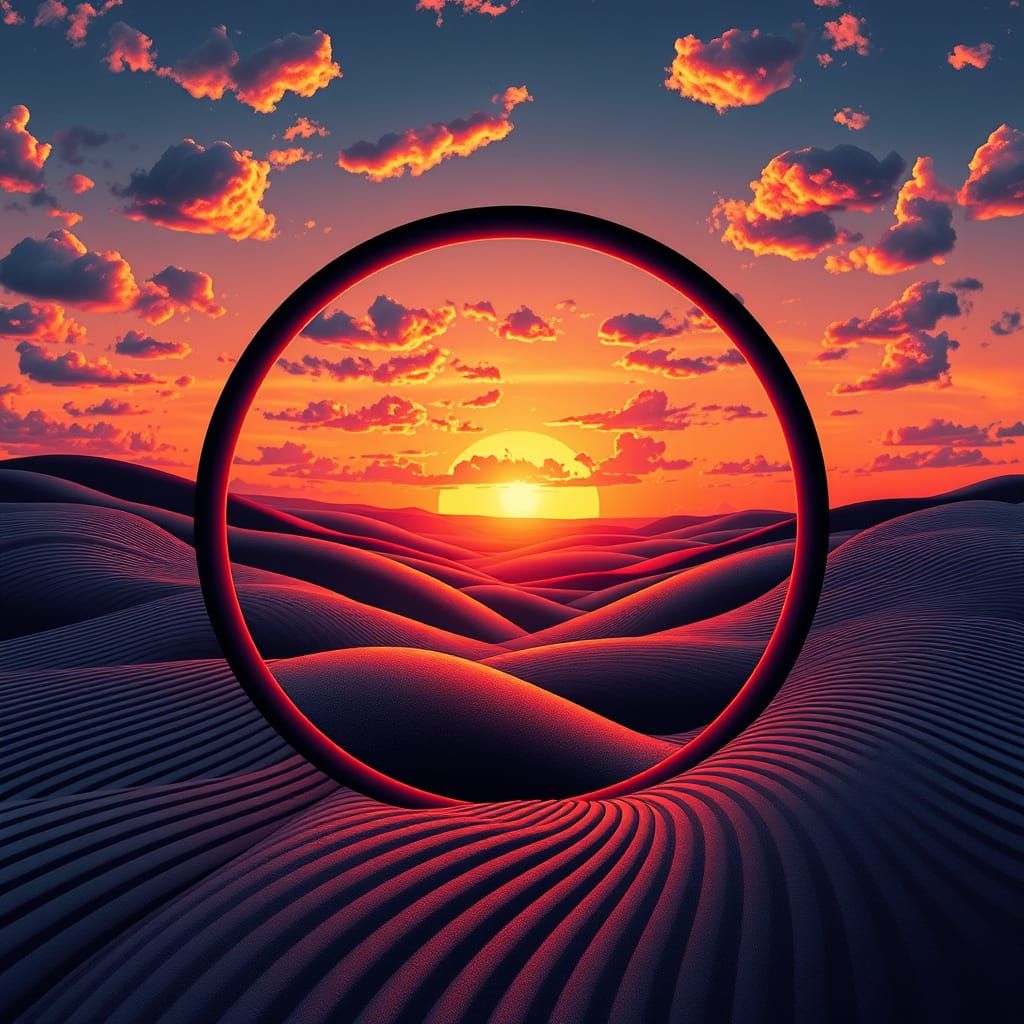 mathematical roulette curves, epitrochoids, hypotrochoids, symmetrical arrangement creating a landscape of fields and su...