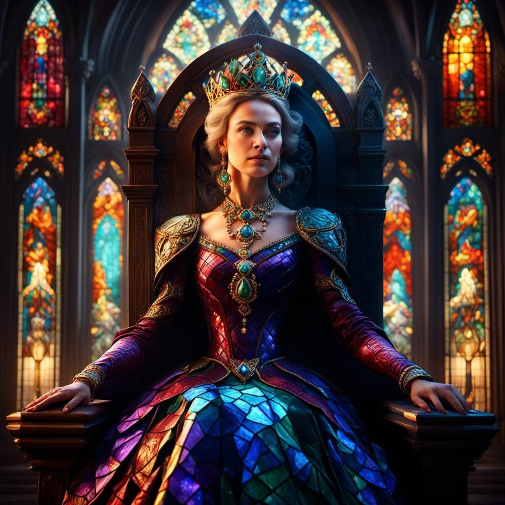 Fantasy Queen Portrait in Art Nouveau Style