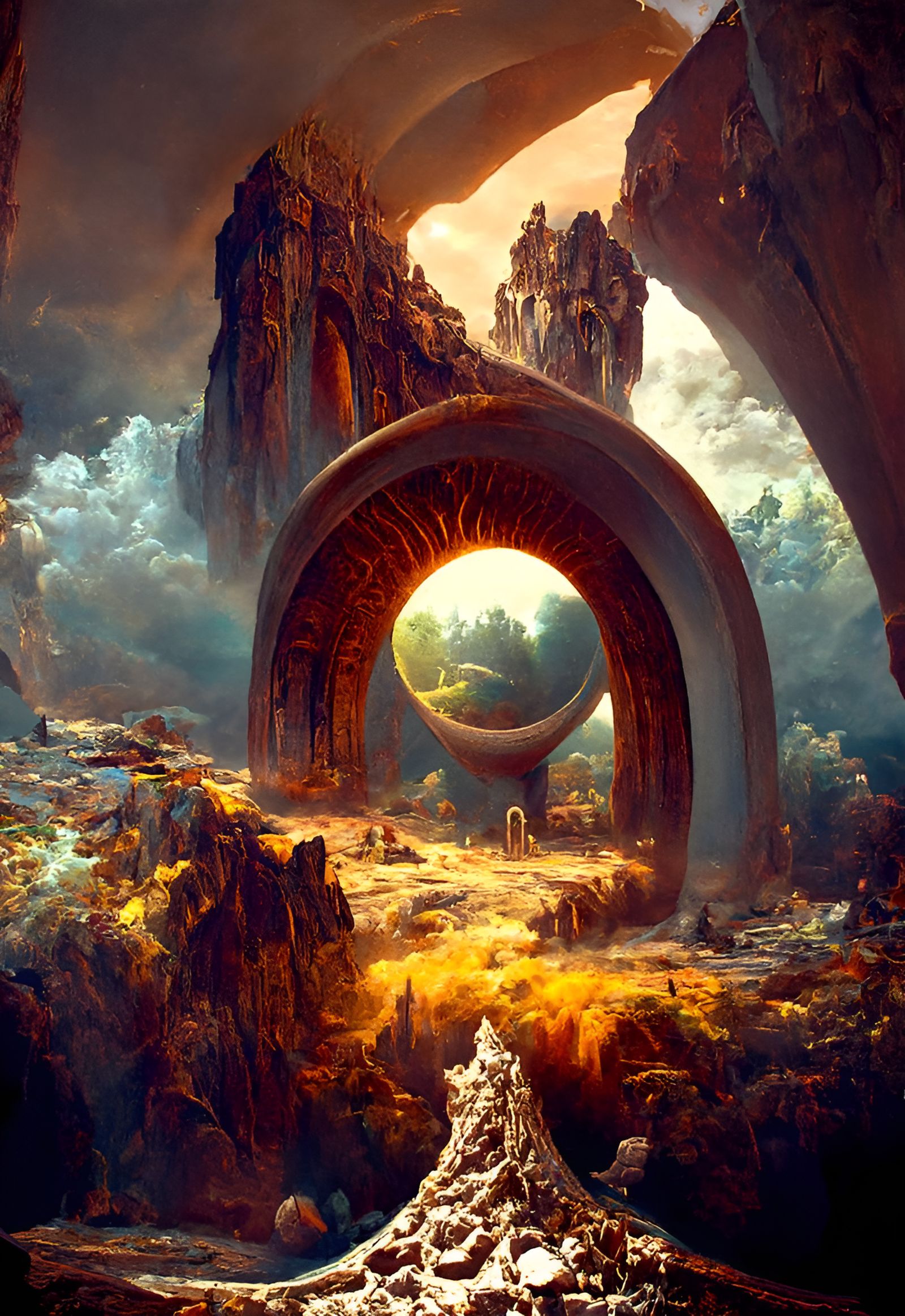Stargate Portal to Metal Alien World