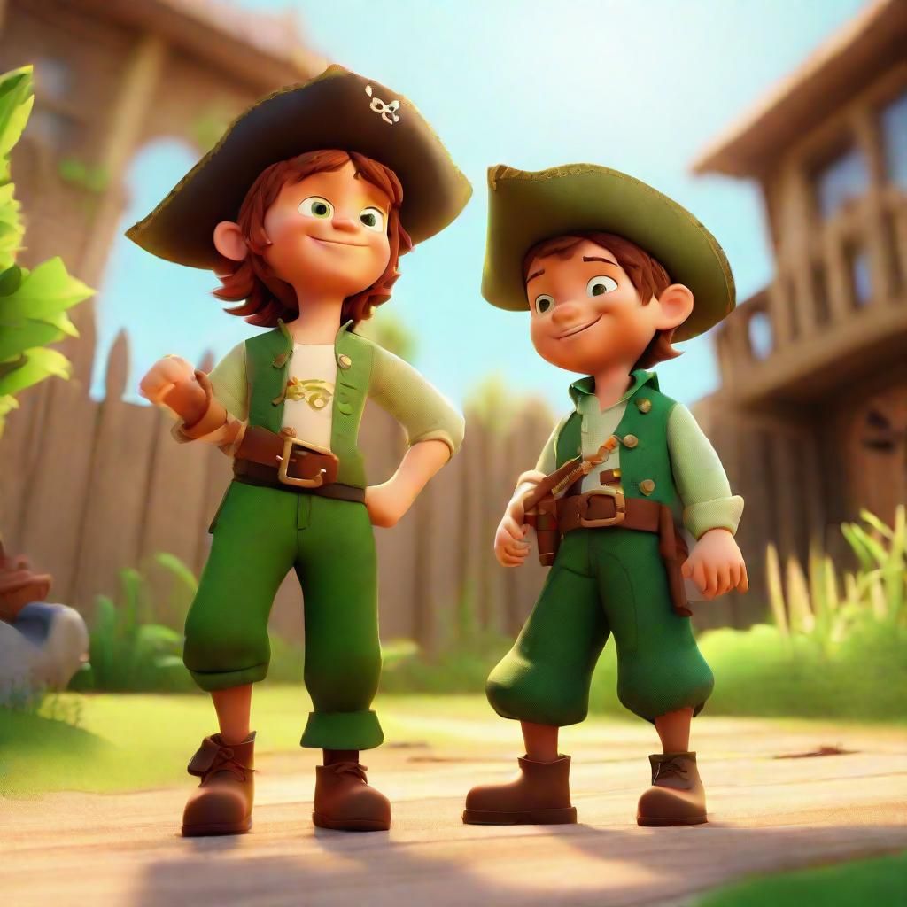 Young Boys Embark on a Thrilling Pirate Adventure in Vibrant...