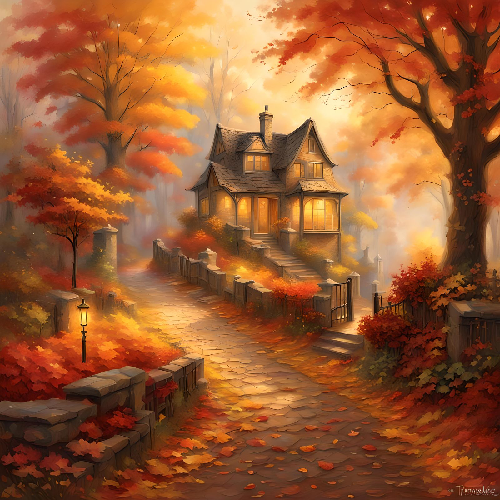 Autumn Landscape in Ethereal Fantasy Style