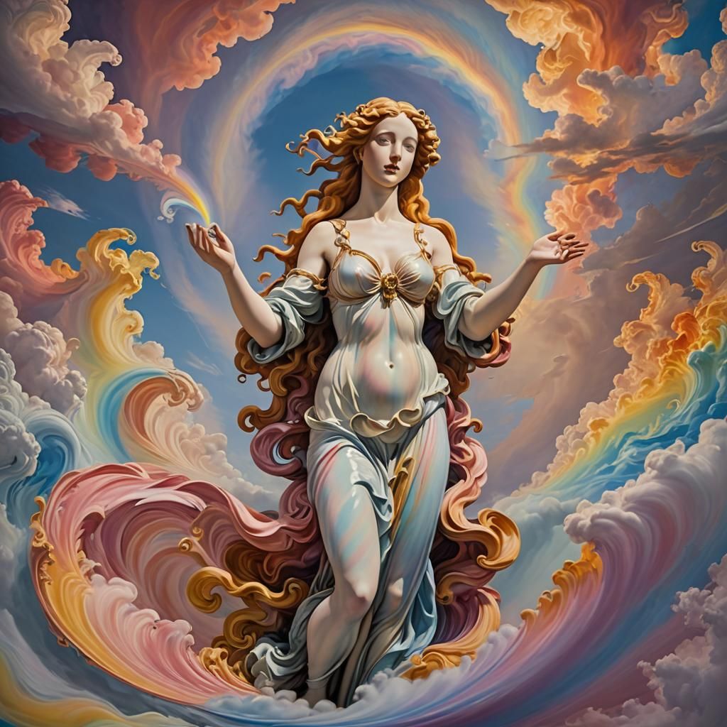 Vibrating Fluid Venus in Surreal Landscape