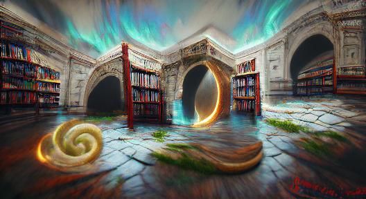 Arcane Magic Portal in Wizard's Library