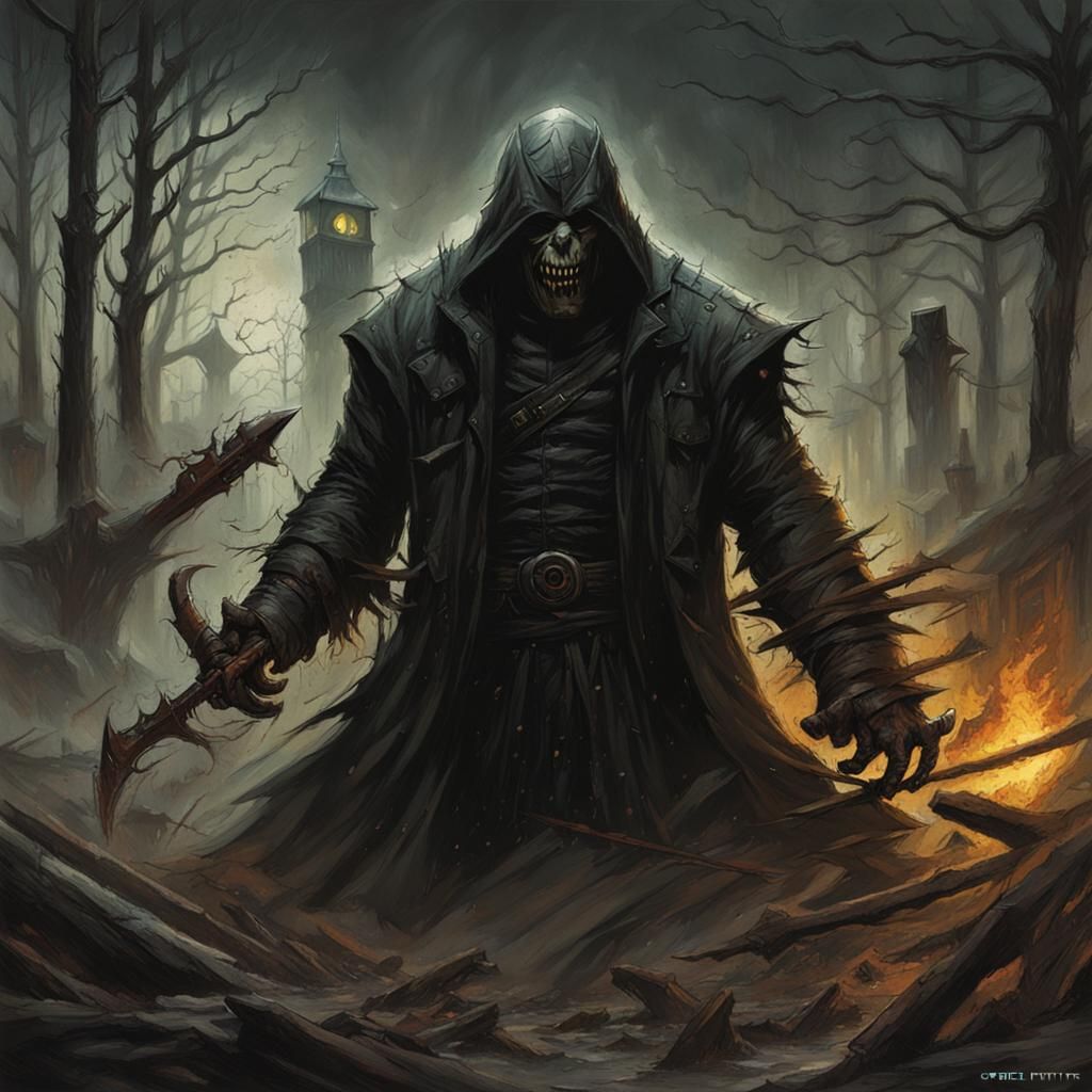 Sinister Disturbance in Dark Fantasy Style