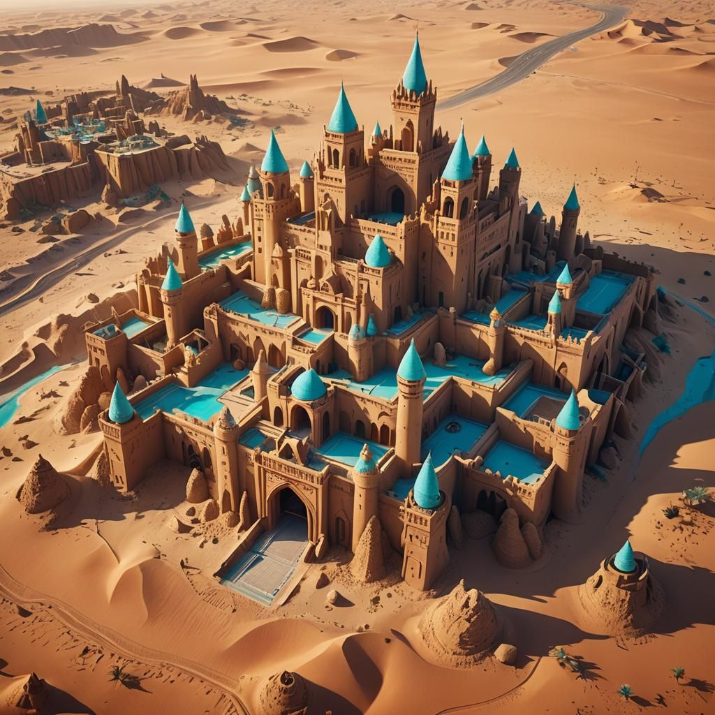 LAX Sandcastle in Sahara: Fantasy Matte Painting