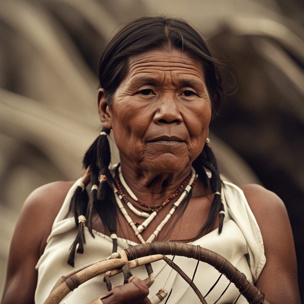 Native American Woman with Dreamcatcher