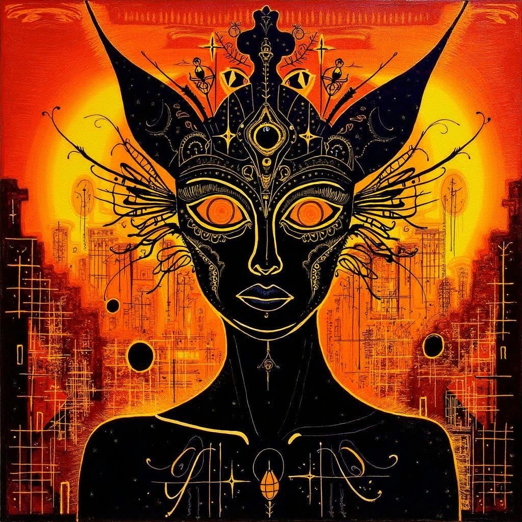 Surreal Lich in Dark Southern Mysticism, Mixed Media Art in ...