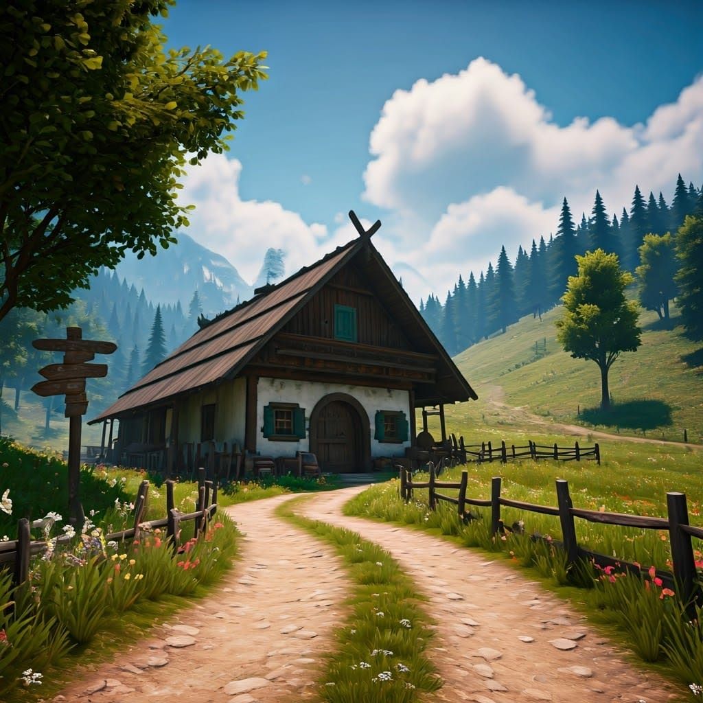 Whimsical Austrian Farmhouse Amidst Lush Hills