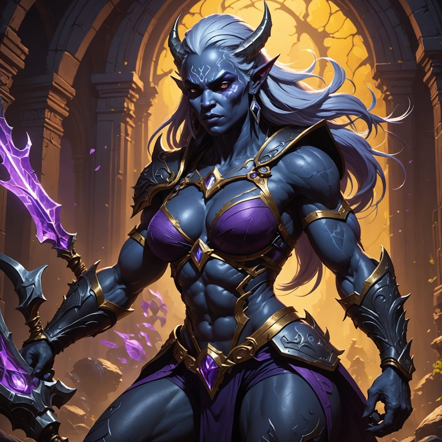 Beastly Drow Warrior Mommy in Dark Fantasy Concept Art