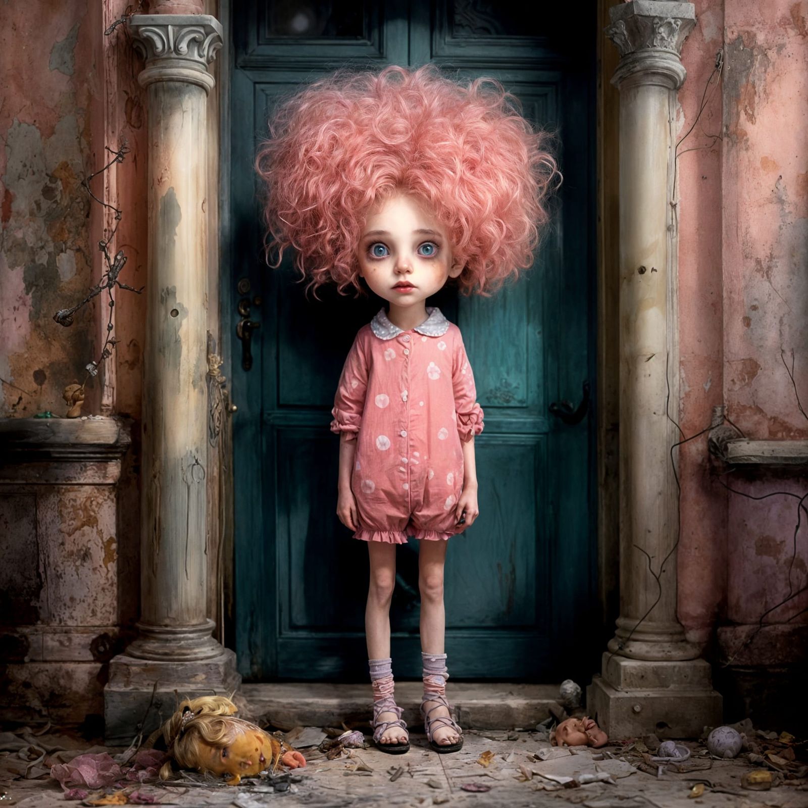 Mischievous Child in Gothic Fairytale Style