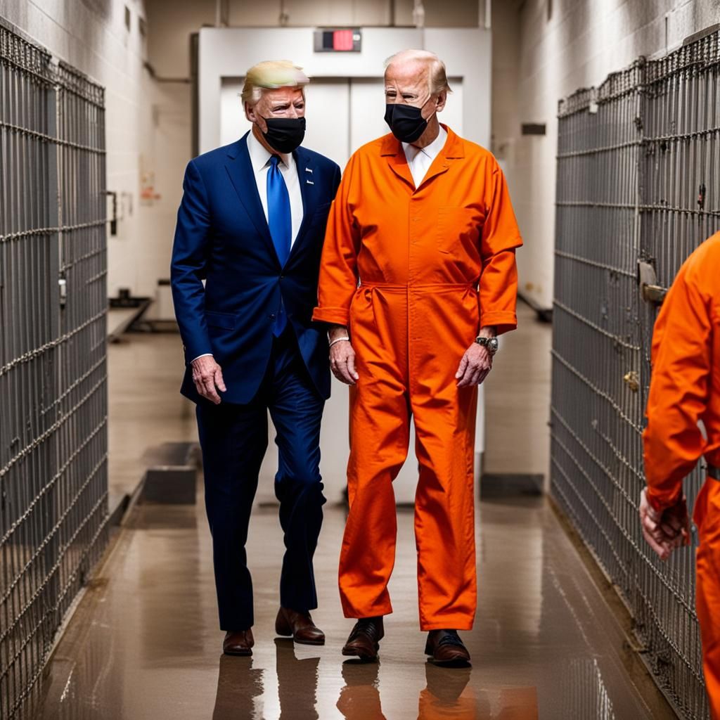 Political Confrontation: Trump and Biden in Prison Art