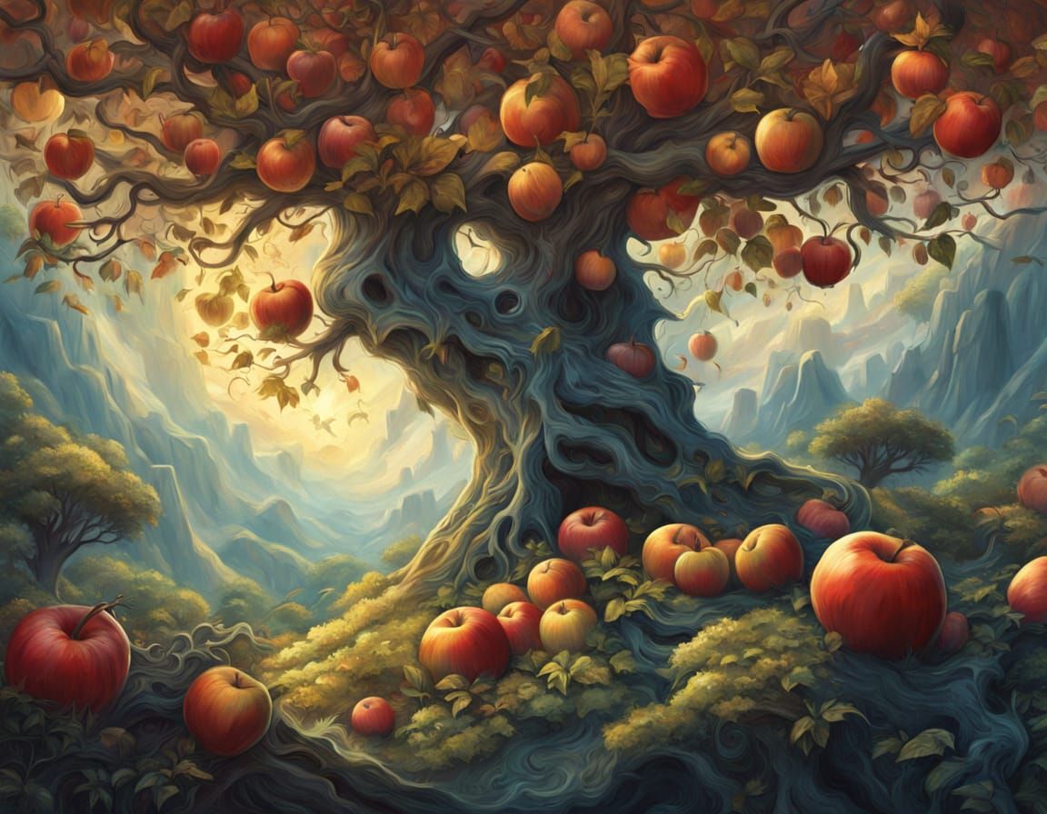 Fantasy Apples in Whimsical Wonderland
