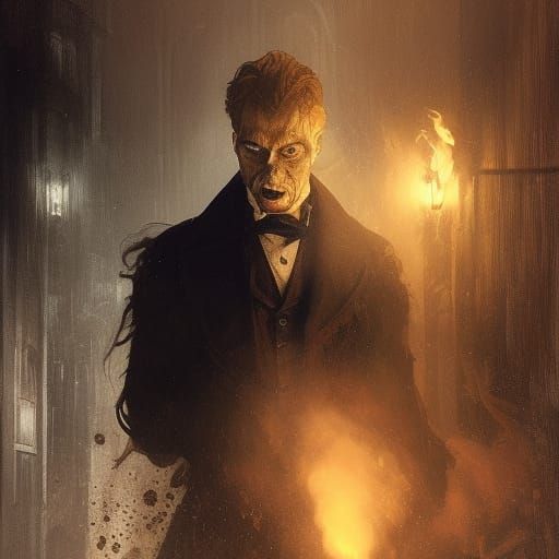 Jekyll and Hyde: Dark Fantasy Art Nouveau