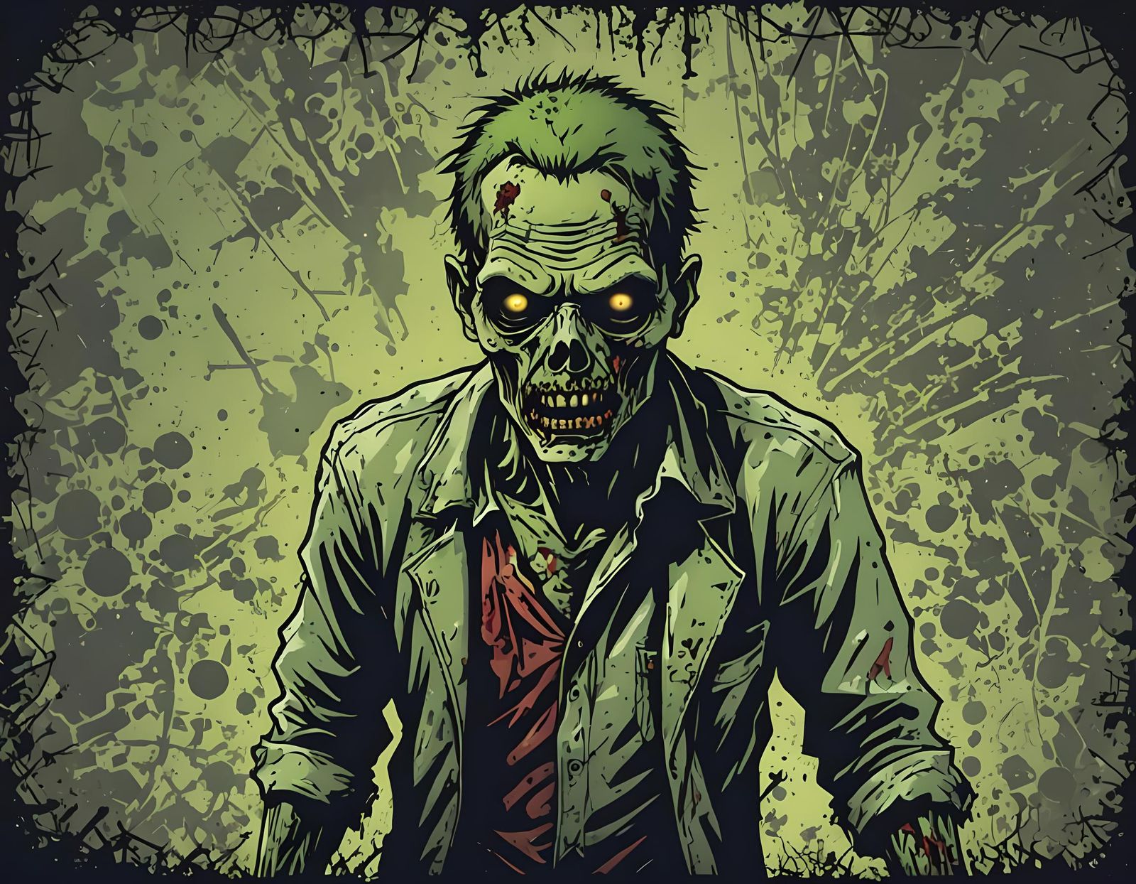 Zombie in Vector Grunge Background