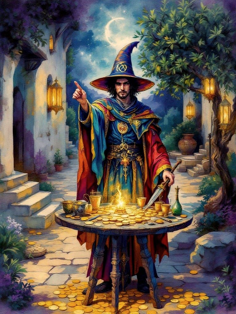 Tarot de Marseille - E 01 - The Magician [12 Cos]