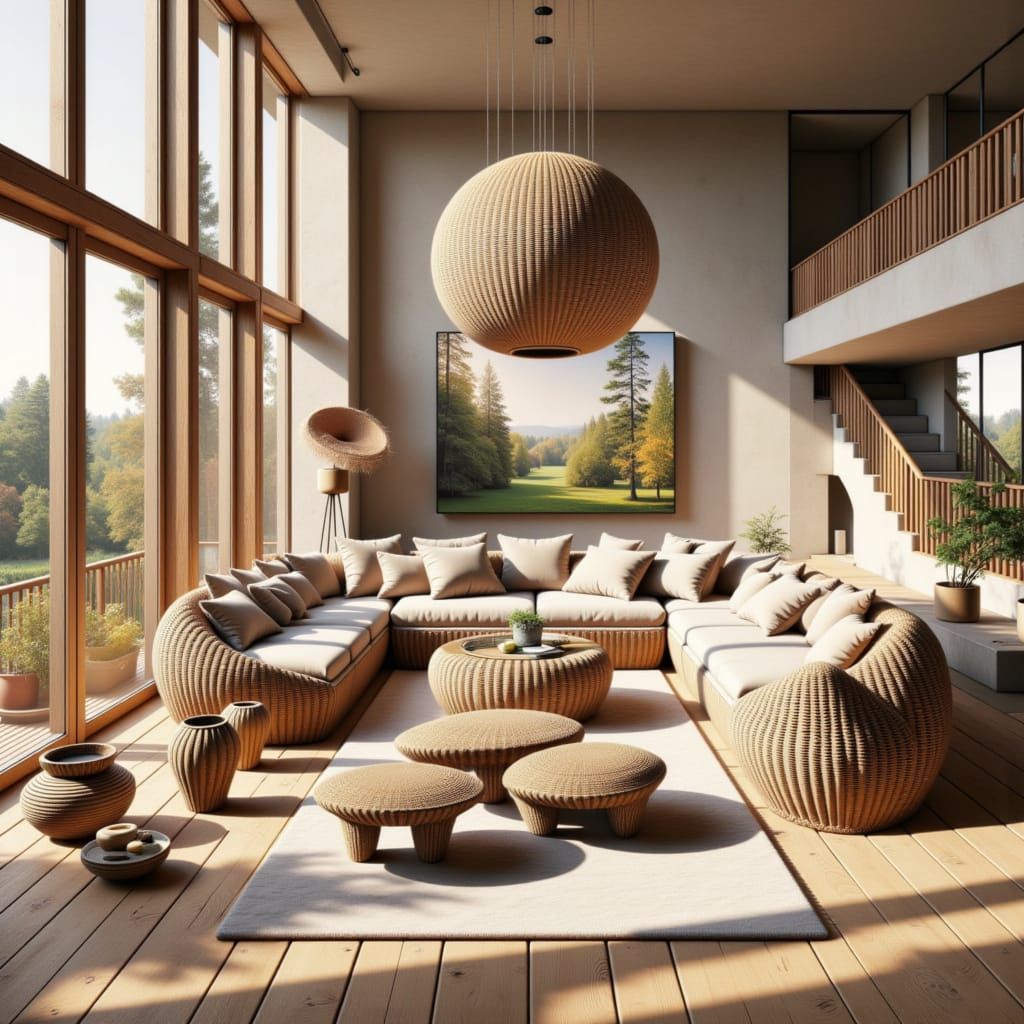 Rattan Orangery Living Room Design